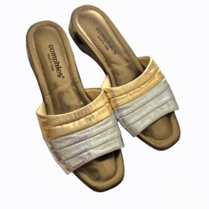 Oomphies Women's Sandals Size 10 Made In Spain Gold Metallic Colors